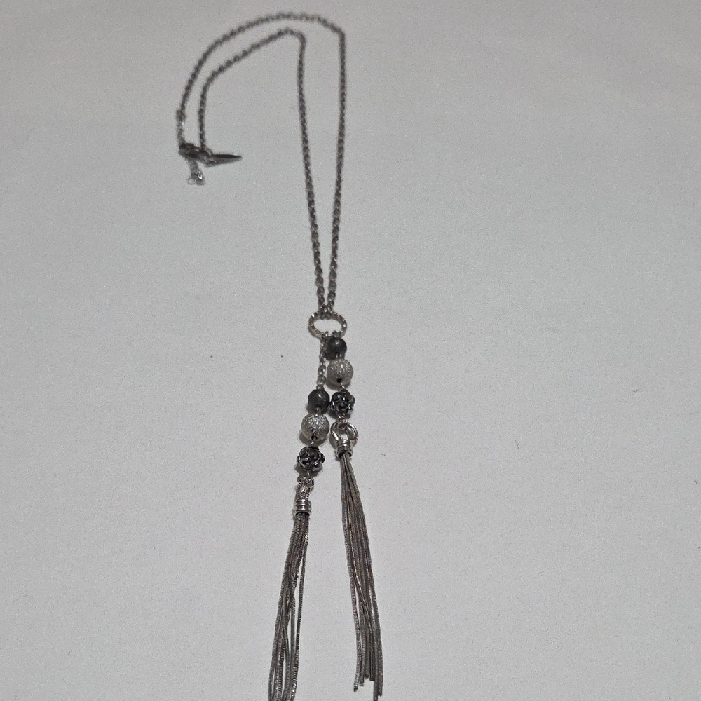 Source Unknown Silver Tassel Necklace